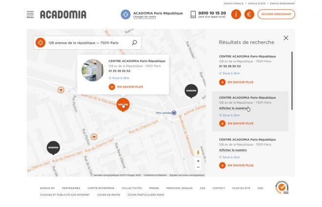 centres acadomia